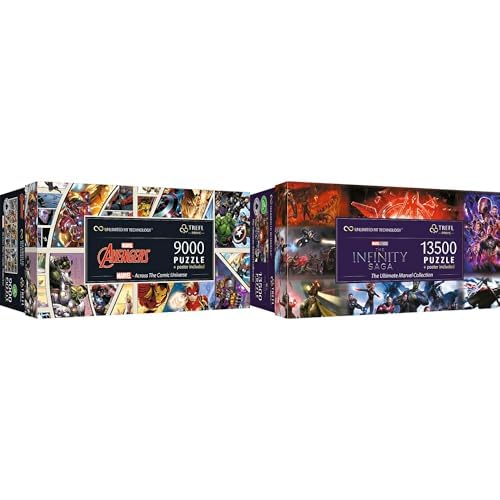 Bundle Trefl UFT Prime: Marvel Collection 9000 Teile + 13500 Teile, Collage mit Märchenfiguren, Unterhaltung für Erwachsene und Kinder ab 12 Jahren, Mehrfarben, Extra Large Bundle Trefl UFT Prime: Marvel Collection 9000 Teile + 13500 Teile, Collage mit Märchenfiguren, Unterhaltung für Erwachsene und Kinder ab 12 Jahren, Mehrfarben, Extra Large von Trefl