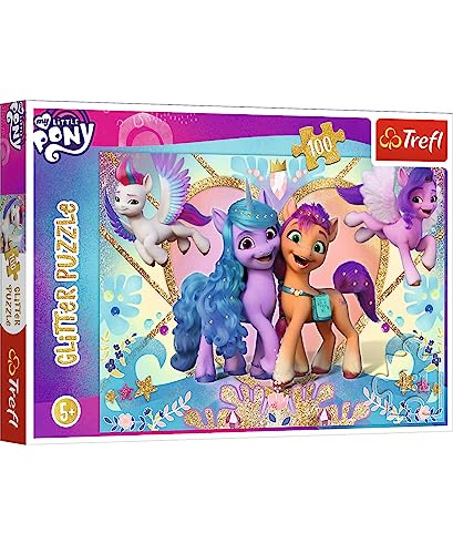 Glitzer-Puzzle - My Little Pony - Glitter Ponies, 100 Teile von Trefl