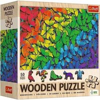 Holz Puzzle 500+1 - Regenbogen Schmetterlinge von Trefl