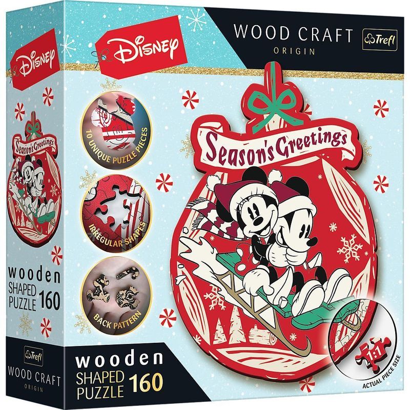 Holz Puzzle 160  Disney - Mickey und Minni's Weihnachtsabenteuer von Trefl