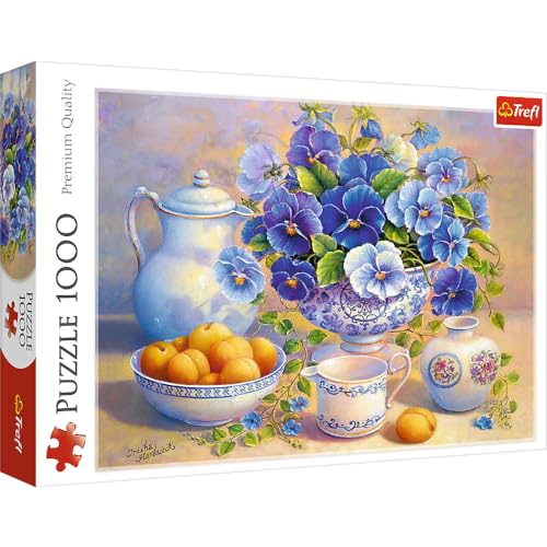 Trefl 10466 Blauer Blumenstrauß 1000 Teile, Premium Quality, für Erwachsene und Kinder ab 12 Jahren Puzzle, Farbig von Trefl