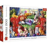 Puzzle 1500 - Katzen auf dem Sofa Puzzle 1500 - Katzen auf dem Sofa von Trefl