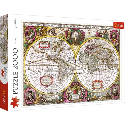 Trefl TR27095 Weltkarte-1630 2000 Teile, Premium Quality, für Erwachsene und Kinder ab 12 Jahren Puzzle, Farbig von Trefl