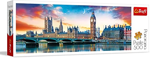 Trefl 916 29507 Ben Abbey, London EA 500 Teile, Panorama, Premium Quality, für Erwachsene und Kinder ab 10 Jahren 500pcs Big Ben & Palace of Westminster, Coloured von Trefl