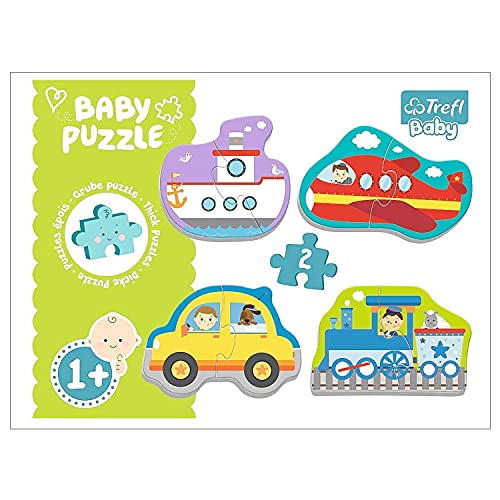 Trefl 36075 Transportfahrzeuge 2 Teile, 4 Sets, Baby Classic, für Kinder ab 1 Jahr Puzzles von Trefl