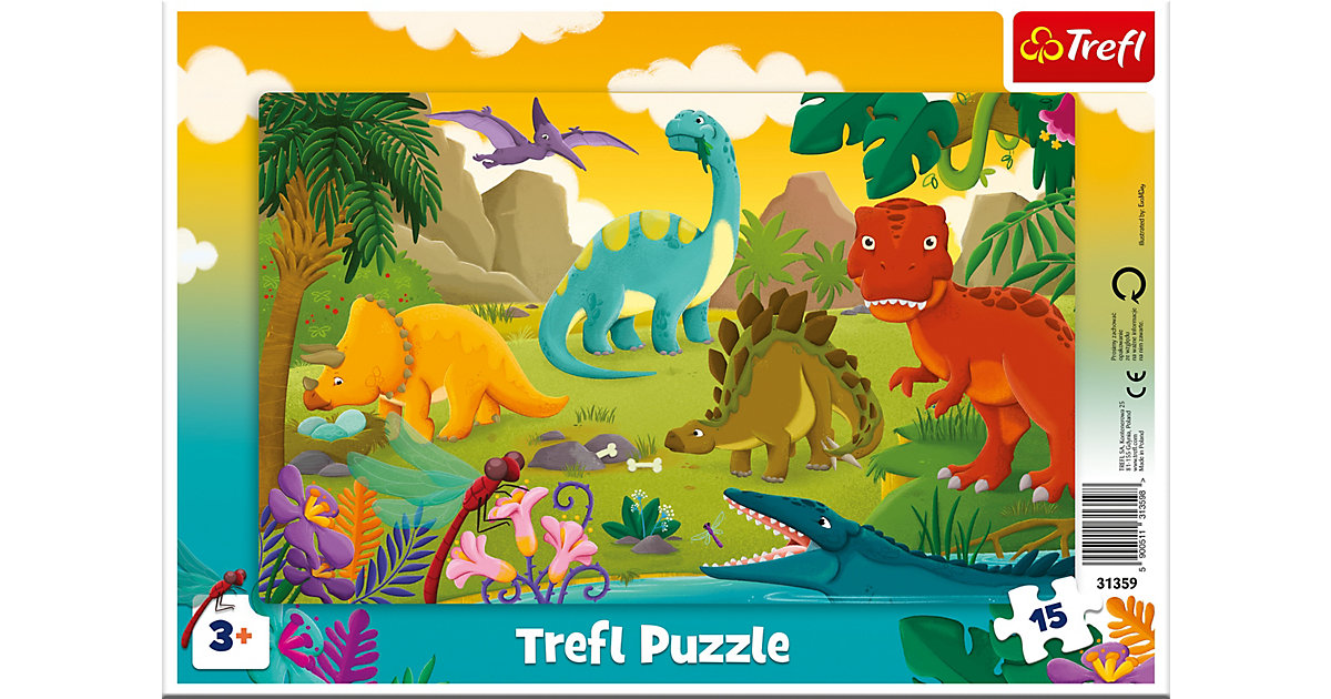 Puzzle - Dinosaurier, 15 Teile Puzzle - Dinosaurier, 15 Teile von Trefl
