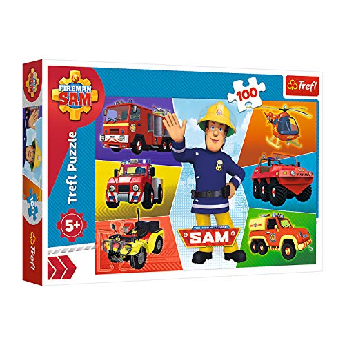 Trefl, Puzzle, Fahrzeuge des Feuerwehrmanns Sam, Fireman Sam, 100 Teile, für Kinder ab 5 Jahren von Trefl