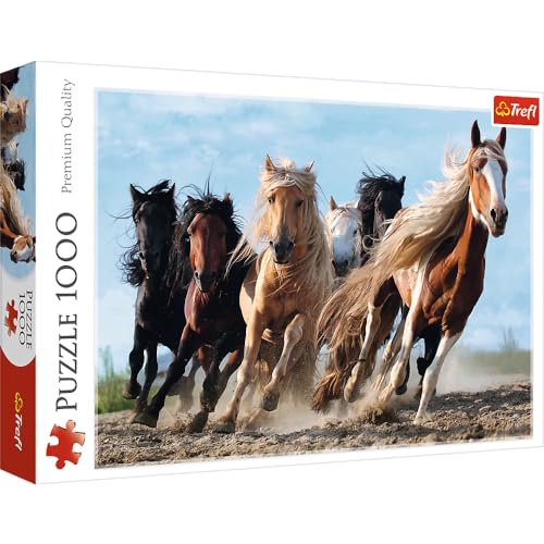 Trefl 916 10446 Die gallopierenden Pferde EA 1000 Teile, Premium Quality, für Erwachsene und Kinder ab 12 Jahren 1000pcs Horses, Coloured von Trefl