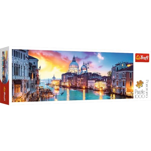 Trefl 916 29037, Venedig, Italien EA 1000 Teile, Premium Quality, für Erwachsene und Kinder ab 12 Jahren 1000pcs Panorama-Canal Grande Venice, Coloured von Trefl