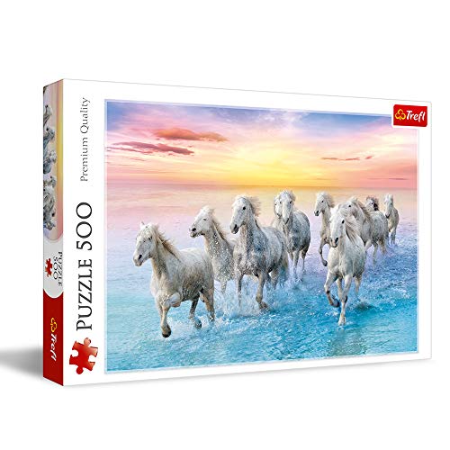 Trefl 916 37289 Weiße Pferde im Galopp EA 500 Teile, Premium Quality, für Erwachsene und Kinder ab 10 Jahren 500pcs Galloping Horses, Coloured von Trefl