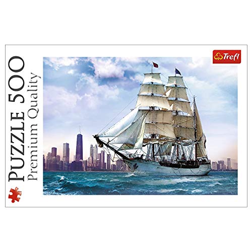 Trefl 37120 Segelschiff mit Chicago im Hintergrund 500 Teile, Premium Quality, für Erwachsene und Kinder ab 10 Jahren Puzzels von Trefl