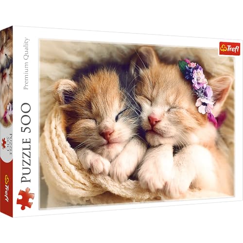 Trefl 916 37271 Schlafende Katzen EA 500 Teile, Premium Quality, für Erwachsene und Kinder ab 10 Jahren 500pcs Sleeping Kittens, Multicolor von Trefl