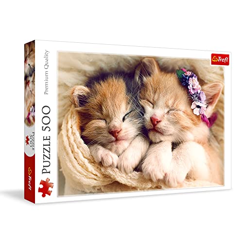 Trefl 916 37271 Schlafende Katzen EA 500 Teile, Premium Quality, für Erwachsene und Kinder ab 10 Jahren 500pcs Sleeping Kittens, Multicolor von Trefl