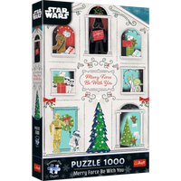 TREFL 12087 Puzzle 1000 Teile XMAS Premium Plus - Merry Force Be With You - Star Wars Universum von Trefl