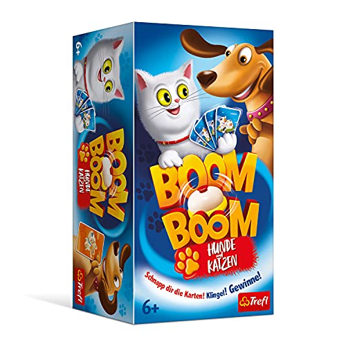 Trefl, Boom Boom Hunde und Katzen, Spiel mit Glocke, Familienspiel, Gesellschaftsspiel für Erwachsene und Kinder ab 6 Jahren 2192 Farbig von Trefl
