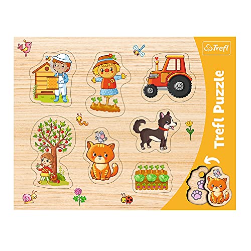 Trefl, Konturenpuzzle mit Unterlage, Lift-Out Puzzle, Land, für Kinder ab 2 Jahren von Trefl
