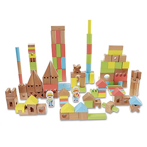Trefl, O!Klöcke - Combo Set - 142 Klöcke, Holzspielzeug Holzblöcke und Bunte Figuren, Ökologisches Sommerspielzeug aus Naturholz, Sicheres Spielzeug für Kinder ab 2 Jahren von Trefl