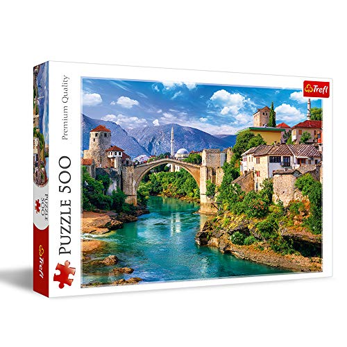 Trefl, Puzzle, Alte Brücke in Mostar, Bosnien und Herzegowina, 500 Teile, Premium Quality, für Erwachsene und Kinder ab 10 Jahren, Farbig, [Mo] von Trefl