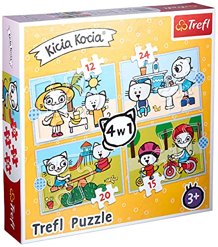 Trefl, Puzzle, Der Tag der Kicia Kocia, Kätzchen Kicia Kocia, von 12 bis 24 Teilen, 4 Sets, für Kinder ab 3 Jahren Trefl, Puzzle, Der Tag der Kicia Kocia, Kätzchen Kicia Kocia, von 12 bis 24 Teilen, 4 Sets, für Kinder ab 3 Jahren von Trefl