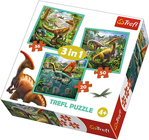 Trefl, Puzzle, Die außergewöhnliche Welt der Dinosaurier, von 20 bis 50 Teilen, 3 Sets, für Kinder ab 4 Jahren, 20x19,5cm Trefl, Puzzle, Die außergewöhnliche Welt der Dinosaurier, von 20 bis 50 Teilen, 3 Sets, für Kinder ab 4 Jahren, 20x19,5cm von Trefl
