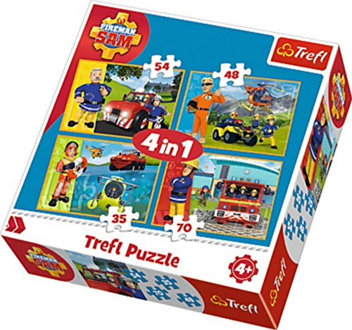 Trefl, Puzzle, Feuerwehrmann Sam als Retter, von 35 bis 70 Teilen, 4 Sets, für Kinder ab 4 Jahren Trefl, Puzzle, Feuerwehrmann Sam als Retter, von 35 bis 70 Teilen, 4 Sets, für Kinder ab 4 Jahren von Trefl