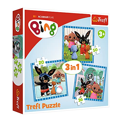 abgee 916 34851 Mit Freunden Spaß haben, Hase Bing EA von 20 bis 50 Teilen, 3 Sets, für Kinder ab 3 Jahren 3 in 1, Multicoloured von Trefl