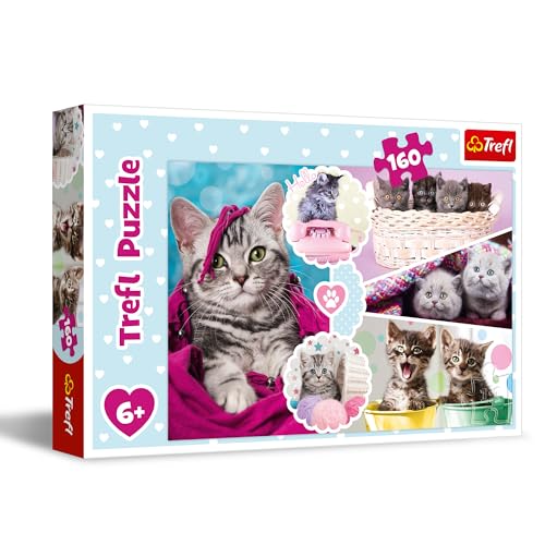 Trefl, Puzzle, Niedliche Katzen, 160 Teile, für Kinder ab 6 Jahren von Trefl