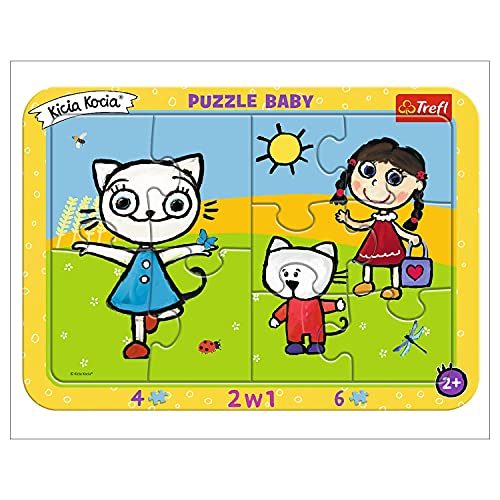 Trefl, Puzzle, Rahmenpuzzle mit Unterlage, 10 Teile, Glückliches Kätzchen Kicia Kocia, für Kinder ab 2 Jahren von Trefl