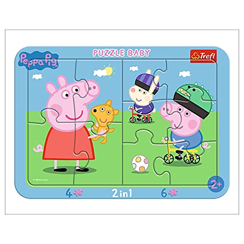 Trefl, Puzzle, Rahmenpuzzle mit Unterlage, 10 Teile, Peppa Pig, für Kinder ab 2 Jahren von Trefl
