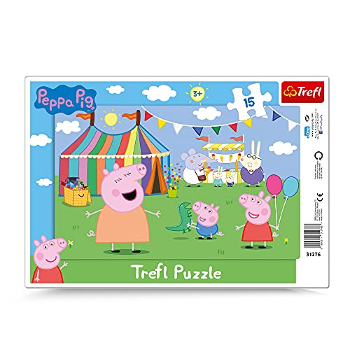 Trefl, Puzzle, Rahmenpuzzle mit Unterlage, 15 Teile, In Vergnügungspark, für Kinder ab 3 Jahren von Trefl