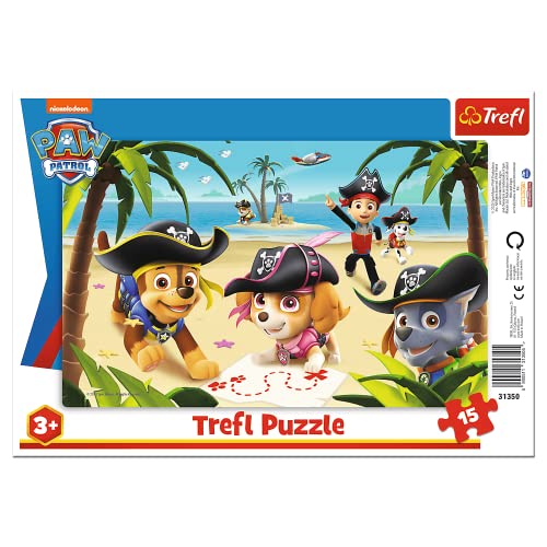 Trefl, Puzzle, Rahmenpuzzle mit Unterlage, 15 Teile, Paw Patrol Freunde, für Kinder ab 3 Jahren von Trefl