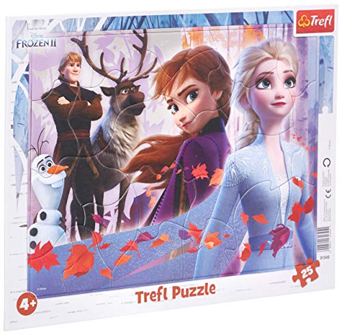 Trefl, Puzzle, Rahmenpuzzle mit Unterlage, 25 Teile, Abenteuer im Winterland, für Kinder ab 4 Jahren von Trefl