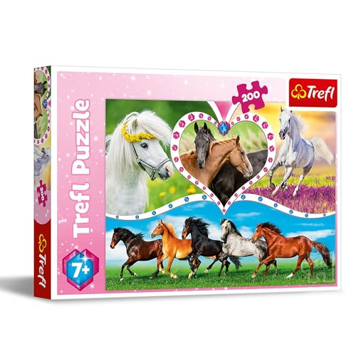 Trefl, Puzzle, Schöne Pferde, 200 Teile, für Kinder ab 7 Jahren von Trefl