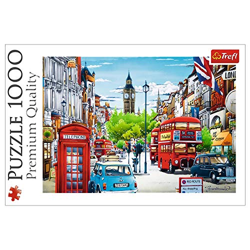 Trefl, Puzzle, Straße in London, Großbritannien, 1000 Teile, Premium Quality, für Erwachsene und Kinder ab 12 Jahren von Trefl