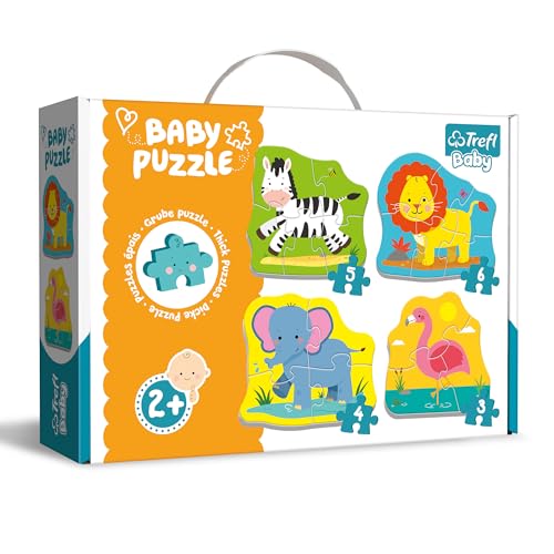 Trefl, Puzzle, Tiere bei einer Safari, von 3 bis 6 Teilen, 4 Sets, Baby Classic, für Kinder ab 2 Jahren Trefl, Puzzle, Tiere bei einer Safari, von 3 bis 6 Teilen, 4 Sets, Baby Classic, für Kinder ab 2 Jahren von Trefl