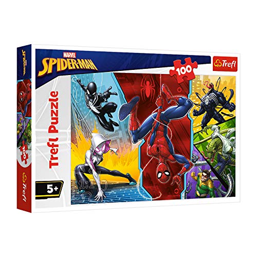Trefl, Puzzle, Verkehrt herum, Marvel Spiderman, 100 Teile, für Kinder ab 5 Jahren von Trefl