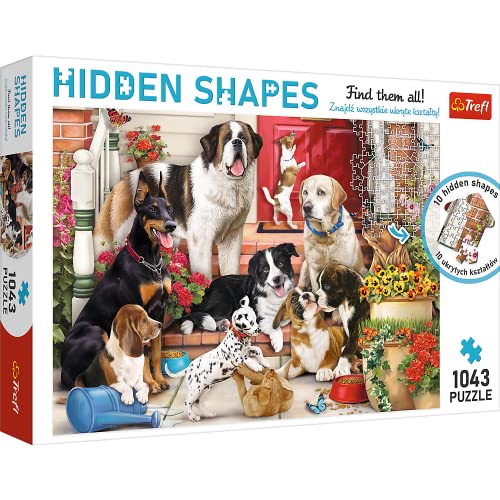 Trefl TR10675 1000 + 43 Elemente, Finde Versteckte Formen, Unkonventionelles Puzzle, Hunde, Kreative Unterhaltung, Spaß Für Erwachsene Und Kinder Ab 12 Jahren, Doggy Fun von Trefl