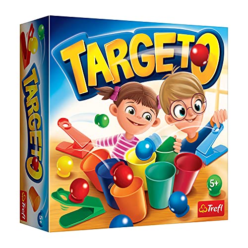 Trefl, Targeto, Familienspiel, Zielschießspiel, Katapultschießen, Gesellschaftsspiel für Erwachsene und Kinder ab 5 Jahren 2196 Farbig von Trefl