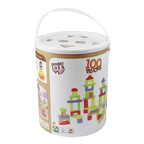 Trefl - 100 Blocks, Wooden Toys - Block-Set, Holzspielzeug, Diverse Formen, Handeimer, Umweltfreundliches Naturholz, Spielzeug Sicheres Spielzeug für Jahre, für Kinder ab 2 Jahren Trefl - 100 Blocks, Wooden Toys - Block-Set, Holzspielzeug, Diverse Formen, Handeimer, Umweltfreundliches Naturholz, Spielzeug Sicheres Spielzeug für Jahre, für Kinder ab 2 Jahren von Trefl