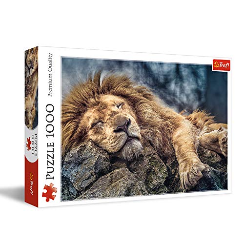 Trefl 916 10447 EA 1000 Teile, Premium Quality, für Erwachsene und Kinder ab 12 Jahren 1000pcs Sleeping Lion, Coloured, Katzentreffen von Trefl