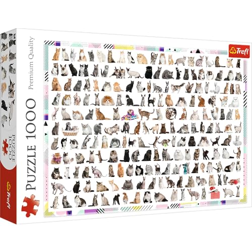 Trefl, Puzzle, 208 Katzen, 1000 Teile, Premium Quality, für Erwachsene und Kinder ab 12 Jahren von Trefl