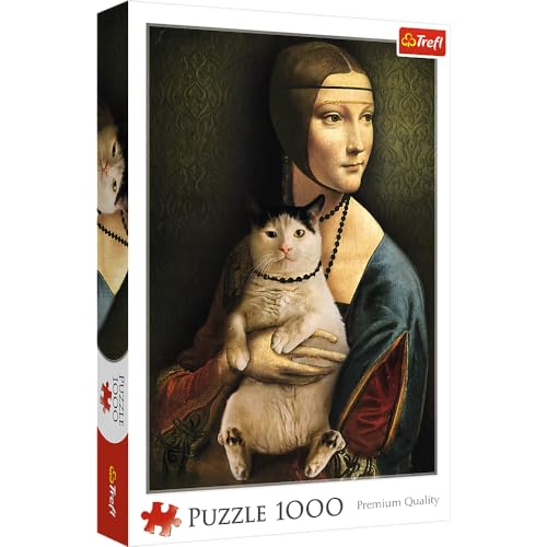Trefl 10663 Mona Lisa mit Katze 1000 Teile, Premium Quality, für Erwachsene und Kinder ab 12 Jahren Puzzle von Trefl