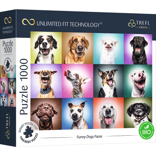 Trefl 10706 1000 Elemente, dickster Karton, Bio, ECO, lustige Hunde, Hundeportraits, Tiere, Collage, Unterhaltung für Erwachsene und Kinder ab 12 Jahren, Puzzle Funny Dogs Faces Trefl 10706 1000 Elemente, dickster Karton, Bio, ECO, lustige Hunde, Hundeportraits, Tiere, Collage, Unterhaltung für Erwachsene und Kinder ab 12 Jahren, Puzzle Funny Dogs Faces von Trefl
