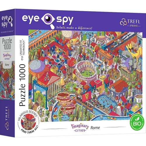 Trefl 10709 1000 Elemente, überraschende Details, dickster Karton, Bio, EKO, kreative Unterhaltung für Erwachsene und Kinder ab 12 Jahren, Spy Puzzle Imaginary Cities: Rom, Italien von Trefl