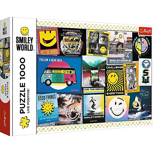 Trefl 10729 1000 Elemente Kollage, Lächeln, Fröhliches, DIYPuzzle, Kreative Unterhaltung, Spaß, Klassisches Puzzle für Erwachsene und Kinder ab 12 Jahren, Smiley World, Positiv Leben von Trefl