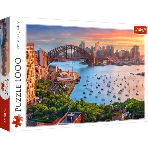 Trefl 10743 1000 Elemente-Stadtpanorama, Malerische Bucht, DIY, Kreative Unterhaltung, Spaß, Klassische Puzzles für Erwachsene und Kinder ab 12 Jahren, Sydney, Australien von Trefl