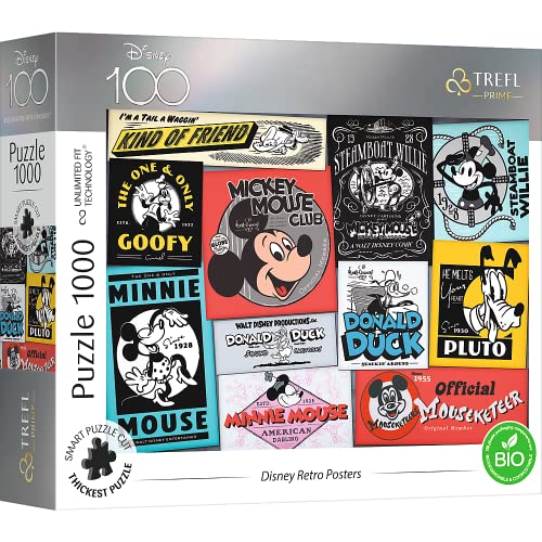 Trefl 10761 Prime 1000 Elemente Dickster Pappe, Bio, Märchenhelden, Mickey Mouse, Kreative Unterhaltung für Erwachsene und Kinder ab 12 Jahren, UFT Puzzle: Disney Retro Poster Trefl 10761 Prime 1000 Elemente Dickster Pappe, Bio, Märchenhelden, Mickey Mouse, Kreative Unterhaltung für Erwachsene und Kinder ab 12 Jahren, UFT Puzzle: Disney Retro Poster von Trefl