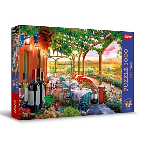 Trefl Premium Plus Quality - Puzzle Tea Time: Italienischer Weingarten - 1000 Elemente, Serie Gemalter Nostalgischer Bilder, Ideale Anpassung der Teile, für Erwachsene und Kinder ab 12 Jahren von Trefl