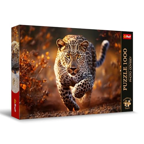 Trefl 10818 Premium Plus Quality-Puzzle Photo Odyssey Wilder Leopard-1000 Elemente, Einzigartige Fotoserie, Ideale Anpassung der Teile, für Erwachsene und Kinder ab 12 Jahren, Mehrfarben von Trefl