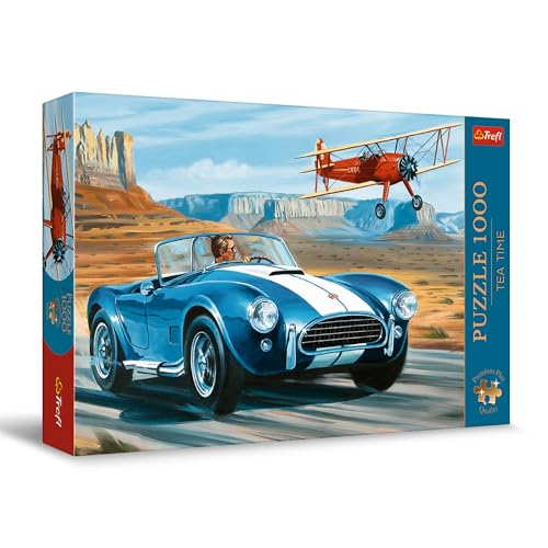 Trefl Premium Plus Quality - Puzzle Tea Time: Wüstenrennen - 1000 Elemente, Serie Gemalter Nostalgischer Bilder, Ideale Anpassung der Teile, für Erwachsene und Kinder ab 12 Jahren von Trefl
